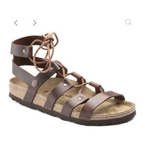 Birkenstock Womens Cleo Papillio Natural Leather Sandels in Cognac | Size 38